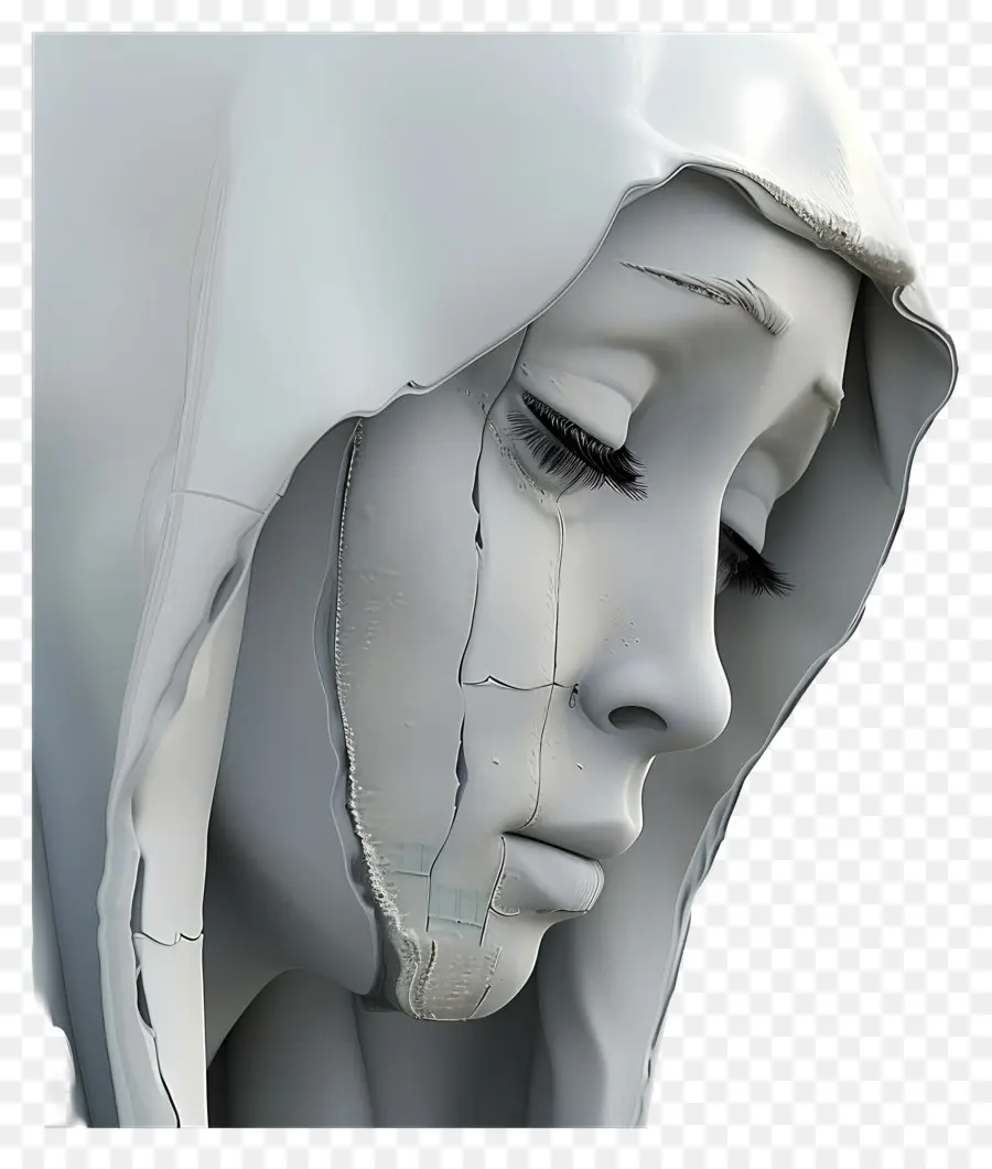 Mulher Chorando，Estátua Triste PNG