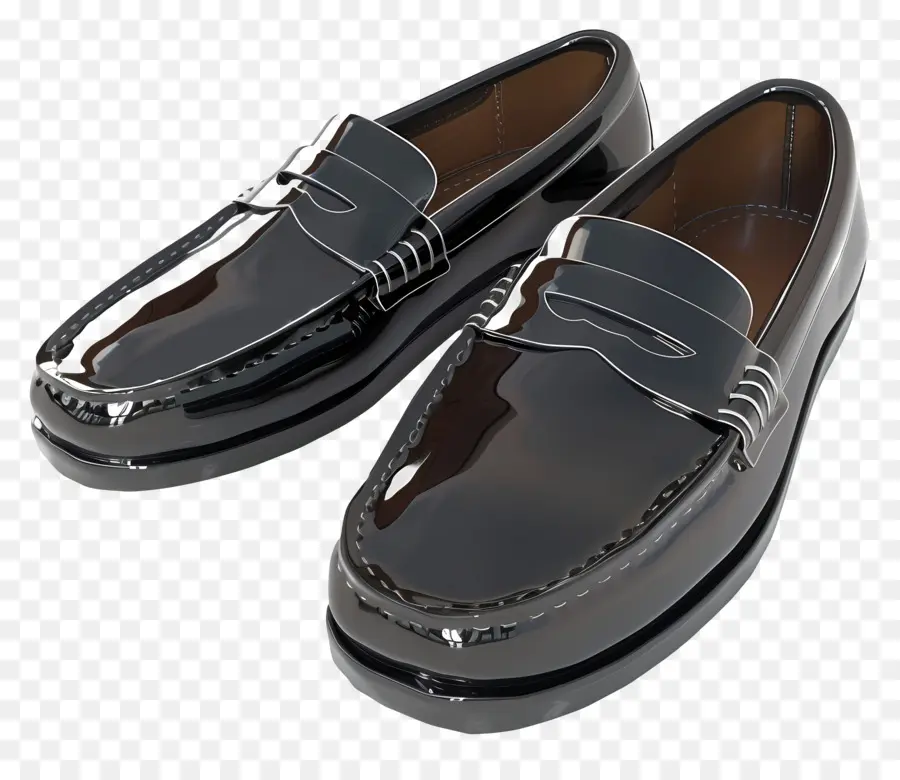 Mocassins，Sapatos Pretos PNG