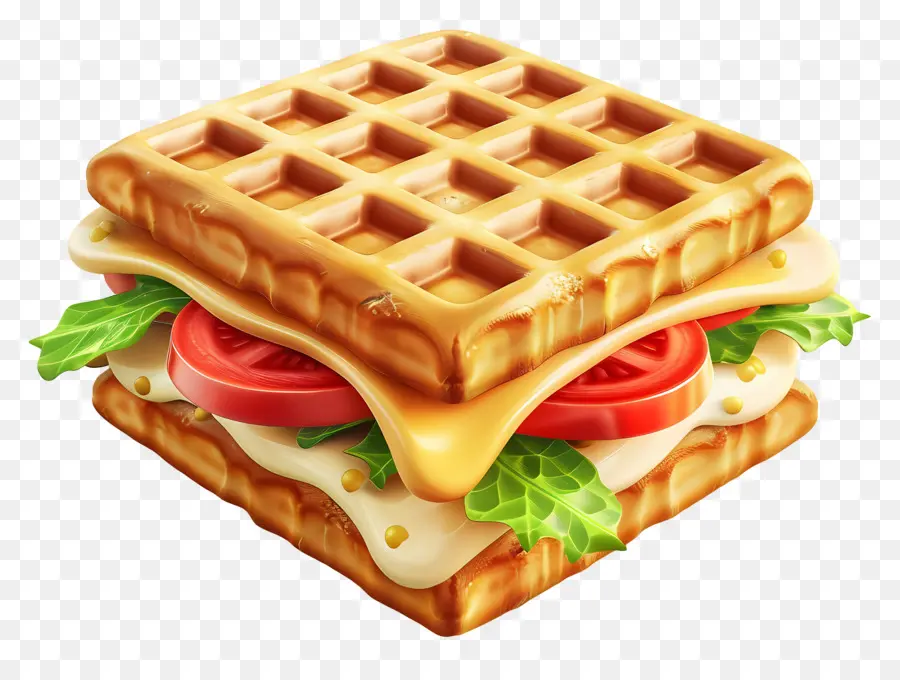 Sanduíche De Waffle，Waffle PNG