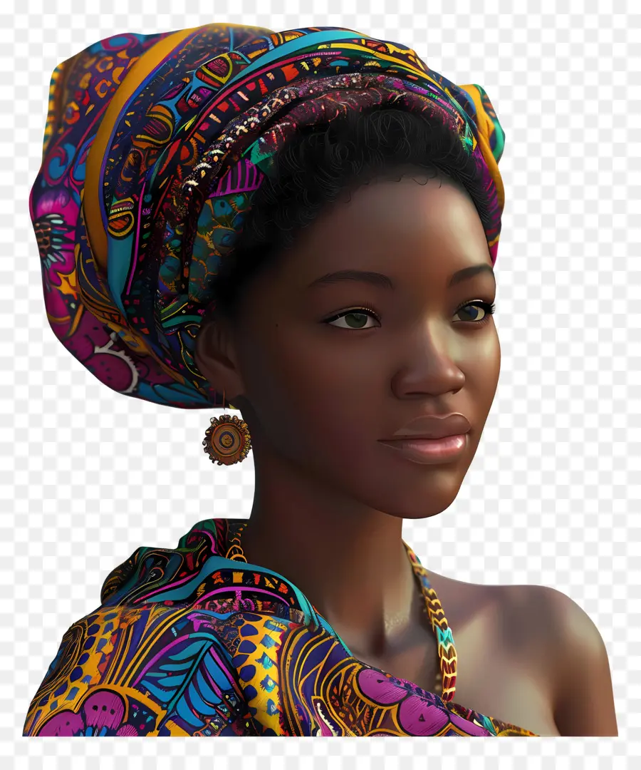 Mulher Africana，Mulher Em Traje Tradicional PNG