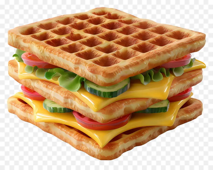 Sanduíche De Waffle，Waffle PNG