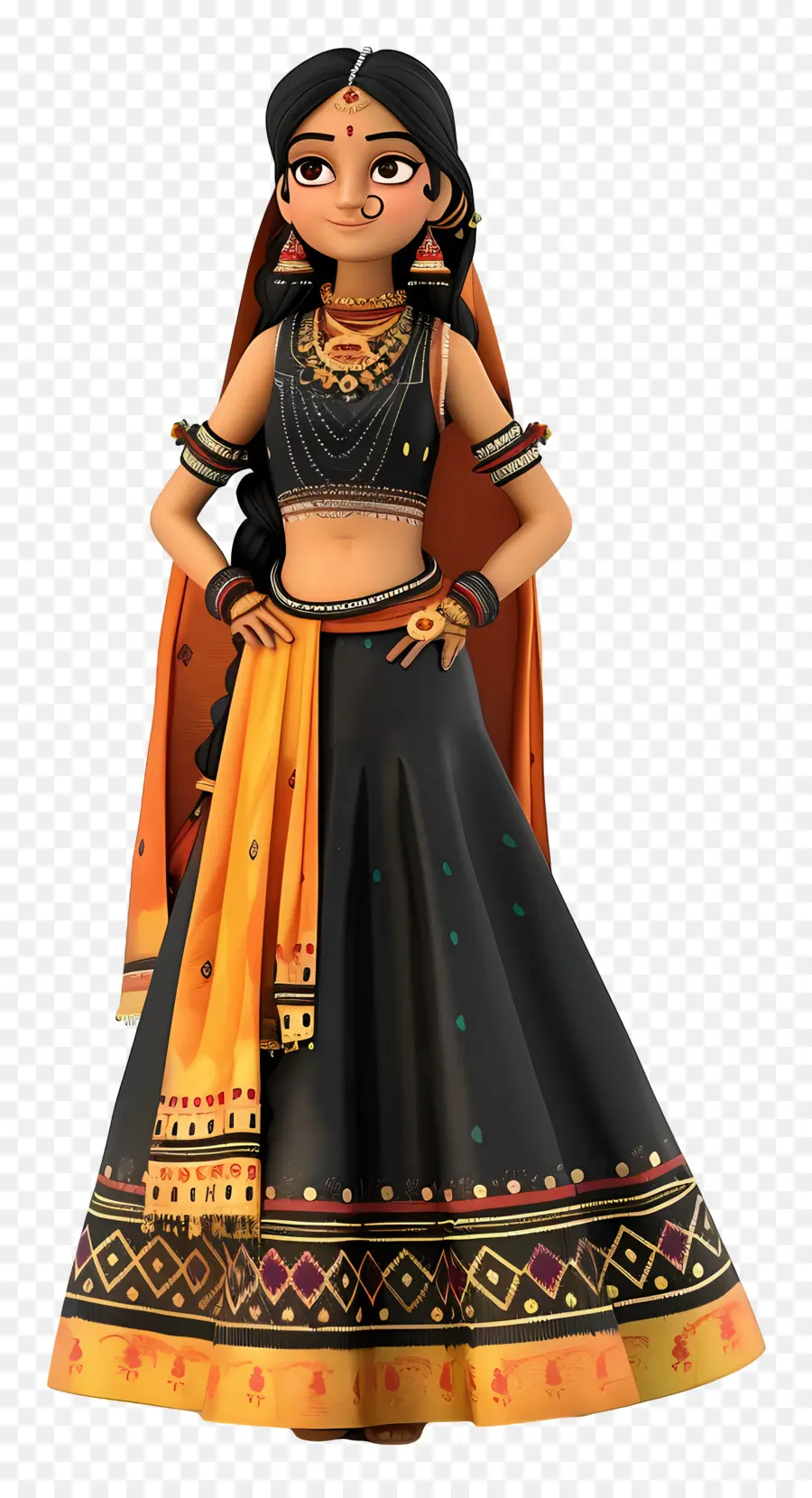 Mulher Guzerate Indiana，Mulher Em Vestido Tradicional PNG