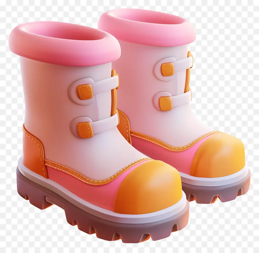 Botas，Botas Rosa E Laranja PNG