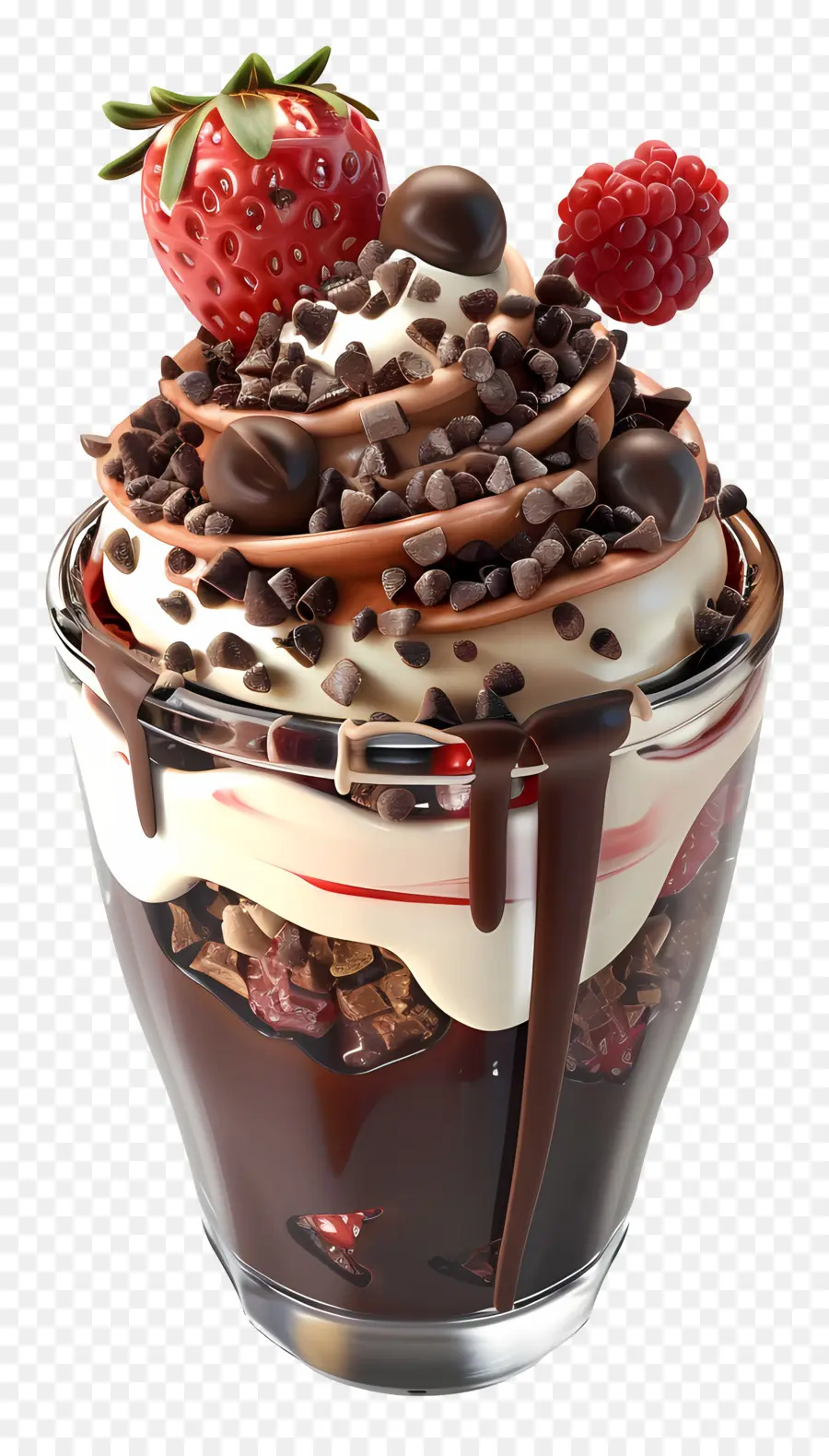 Parfait De Chocolate，Sundae De Frutas Vermelhas PNG