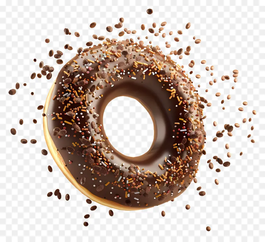 Donut Polvilhado De Chocolate，Rosquinha De Chocolate PNG