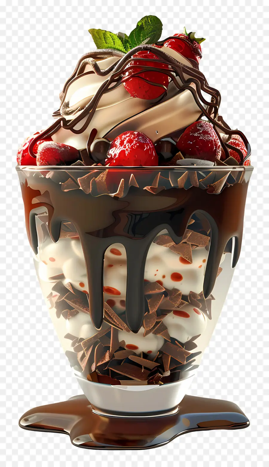 Parfait De Chocolate，Sundae De Morango PNG