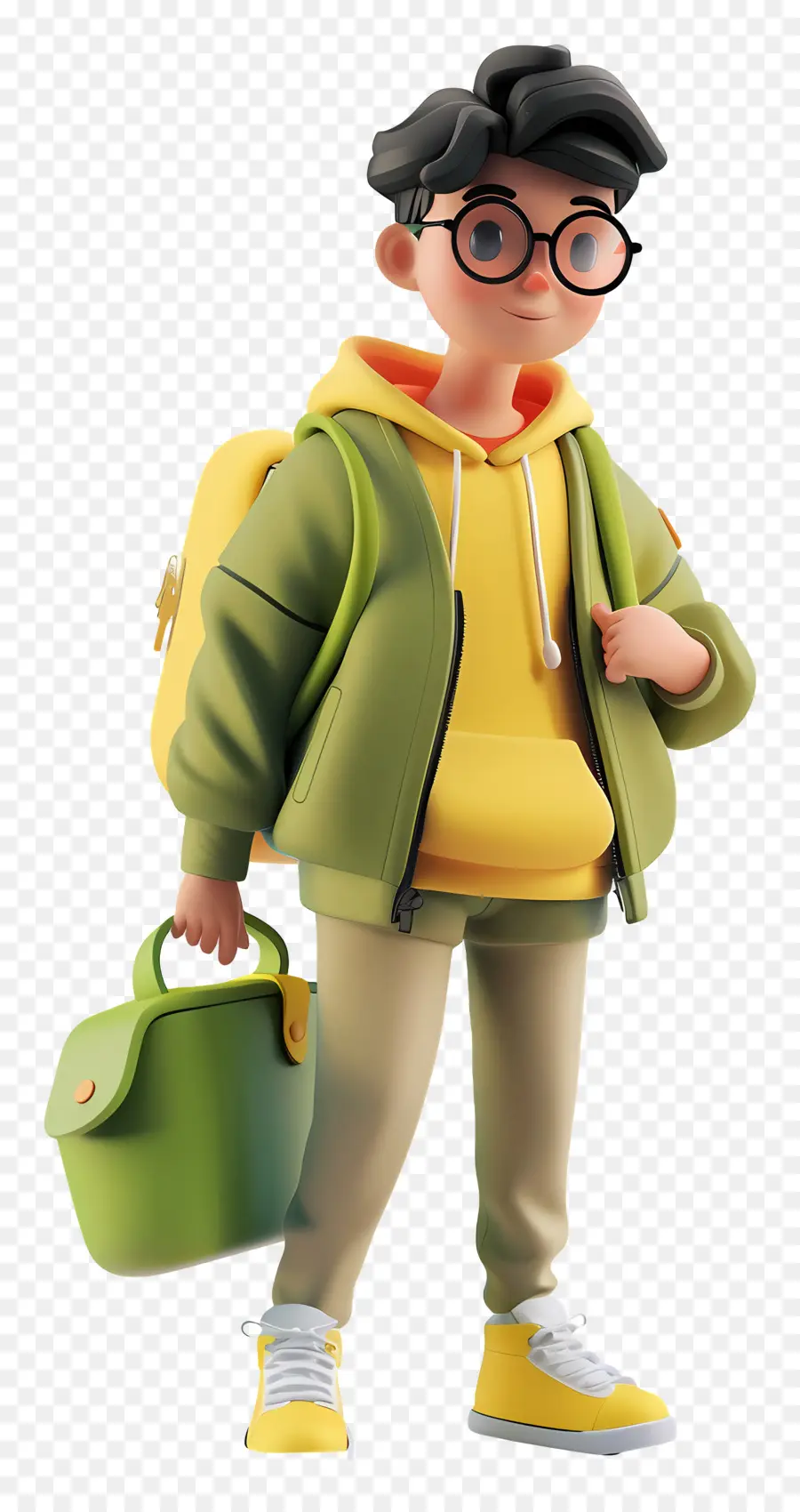 Aluno Da Escola，Menino Com óculos E Mochila PNG