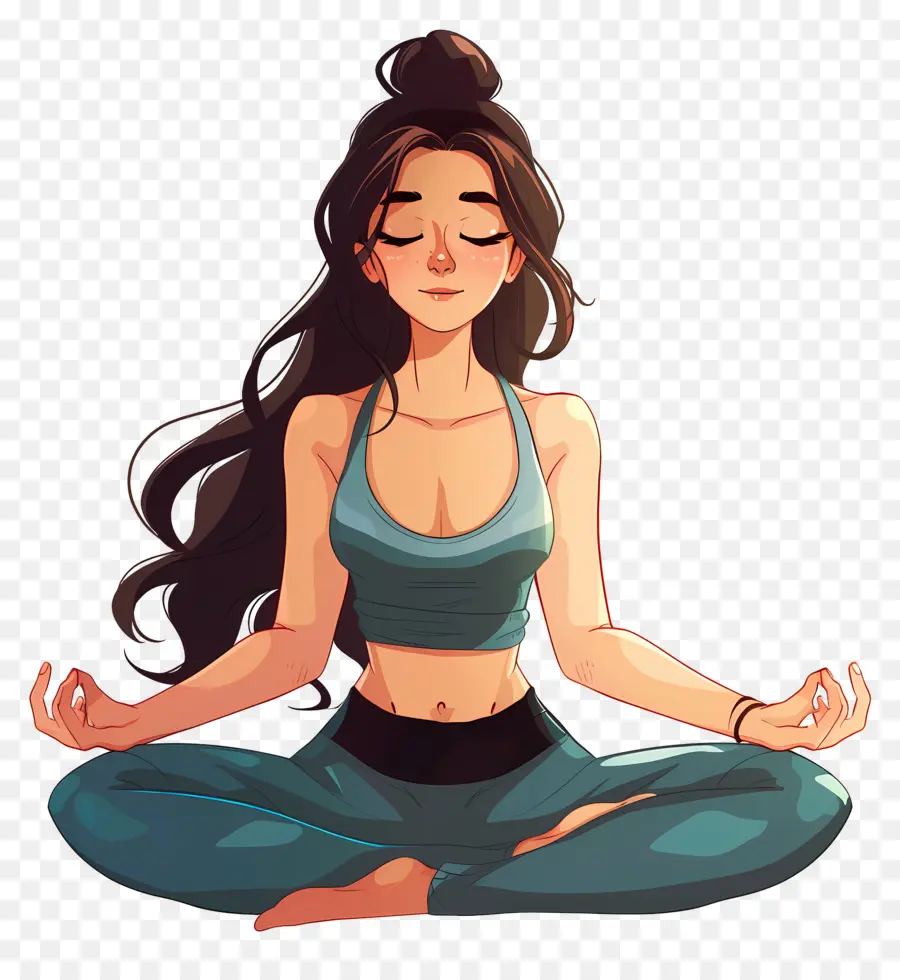 Meditação De Ioga Feminina，Postura De Ioga PNG