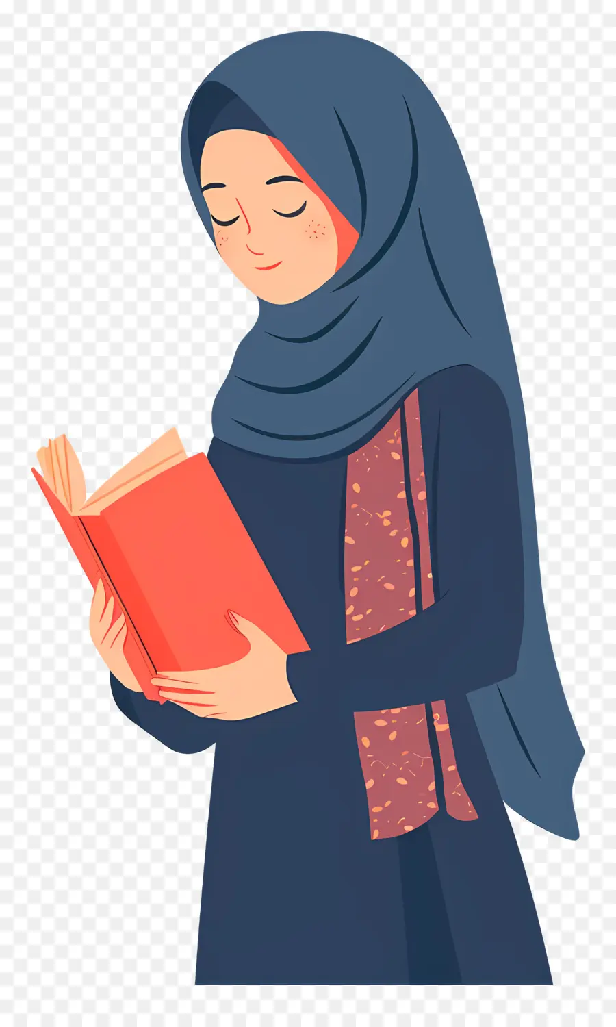 Menina Hijab Segurando Livro，Mulher Lendo Livro PNG