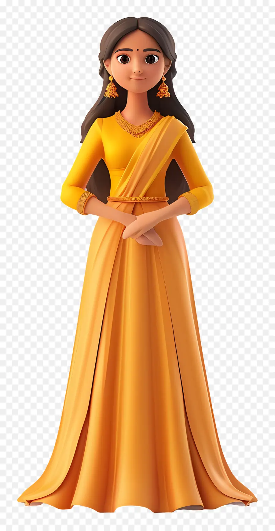 Mulher Guzerate Indiana，Mulher Em Vestido Tradicional PNG