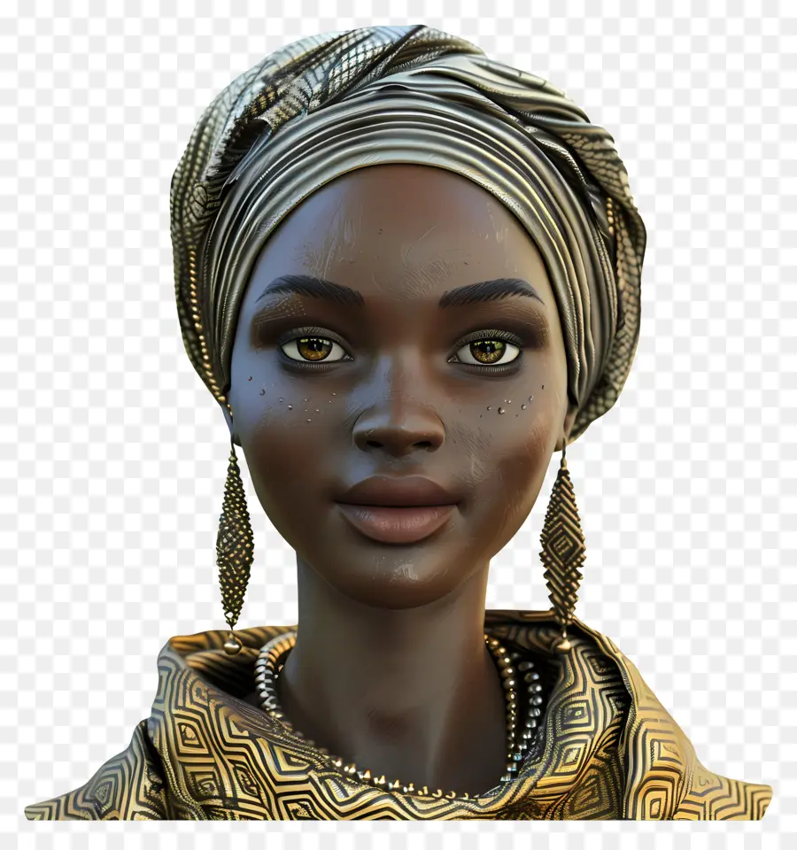 Mulher Africana，Mulher Com Lenço Na Cabeça PNG