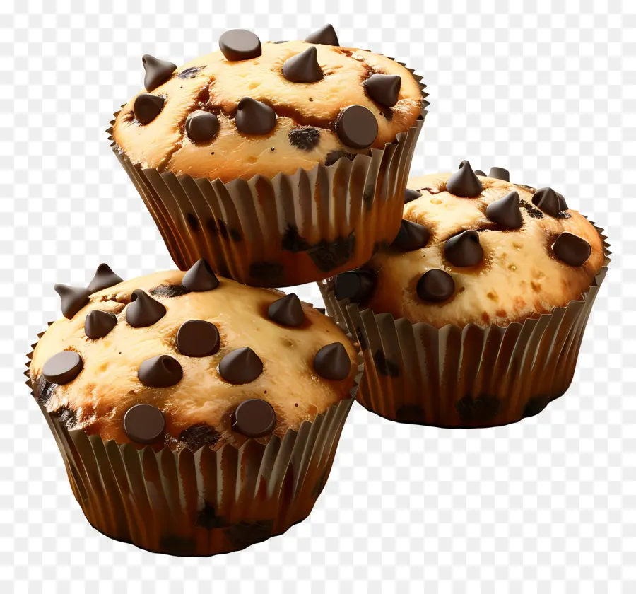 Muffins De Chocolate，Cozido PNG