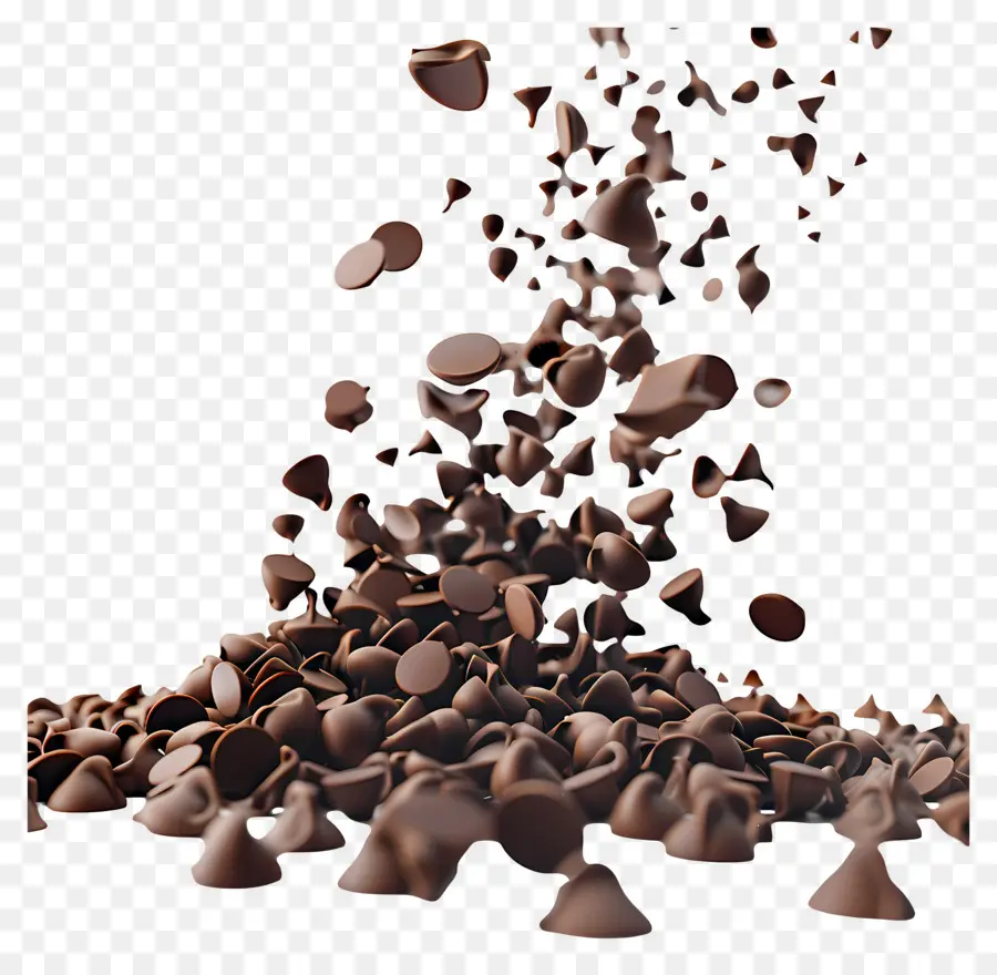 Lascas De Chocolate，Escuro PNG