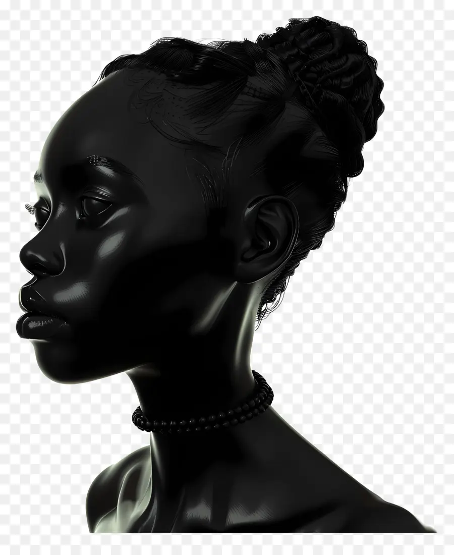 Mulher Negra，Escultura De Busto Preto PNG