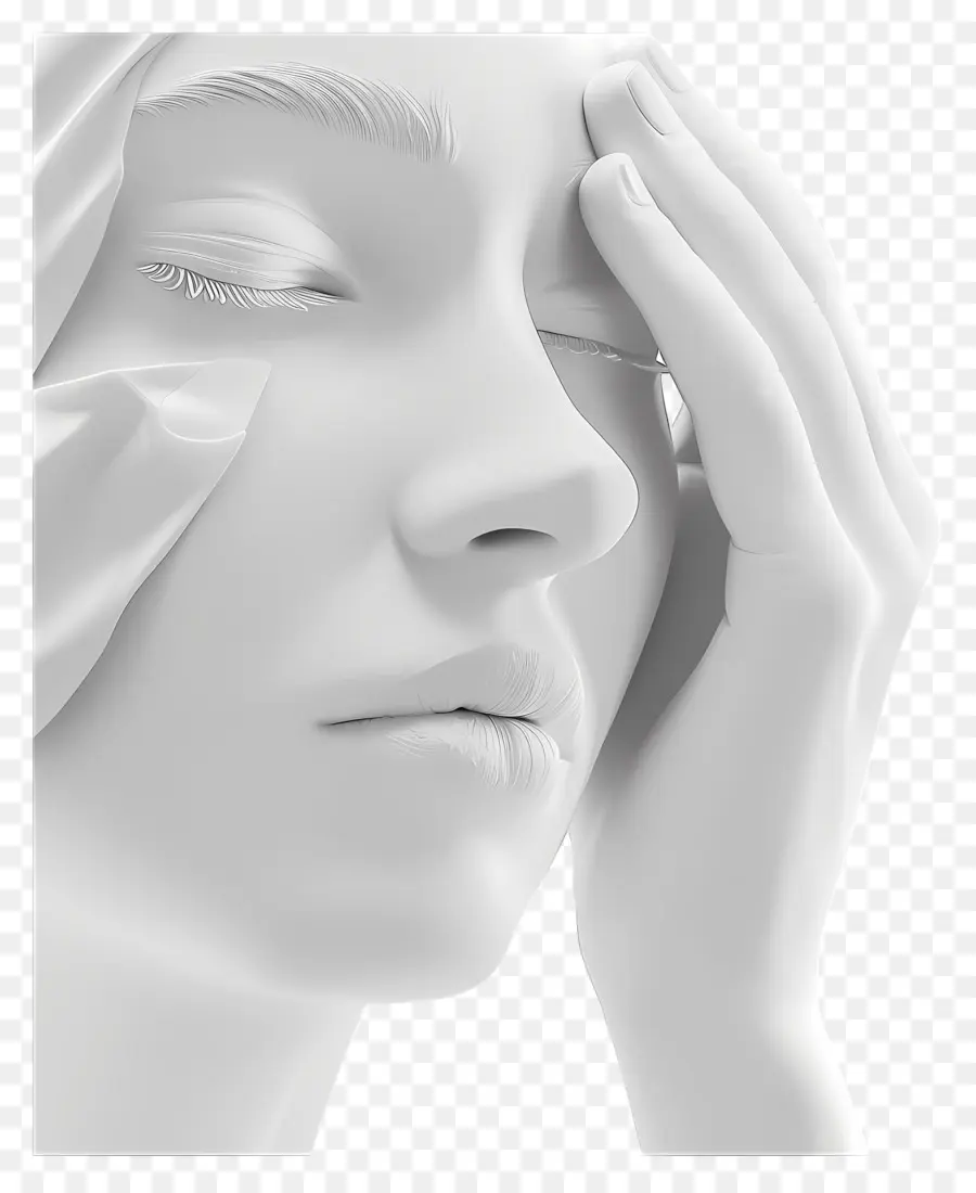 Mulher Chorando，Escultura Branca PNG