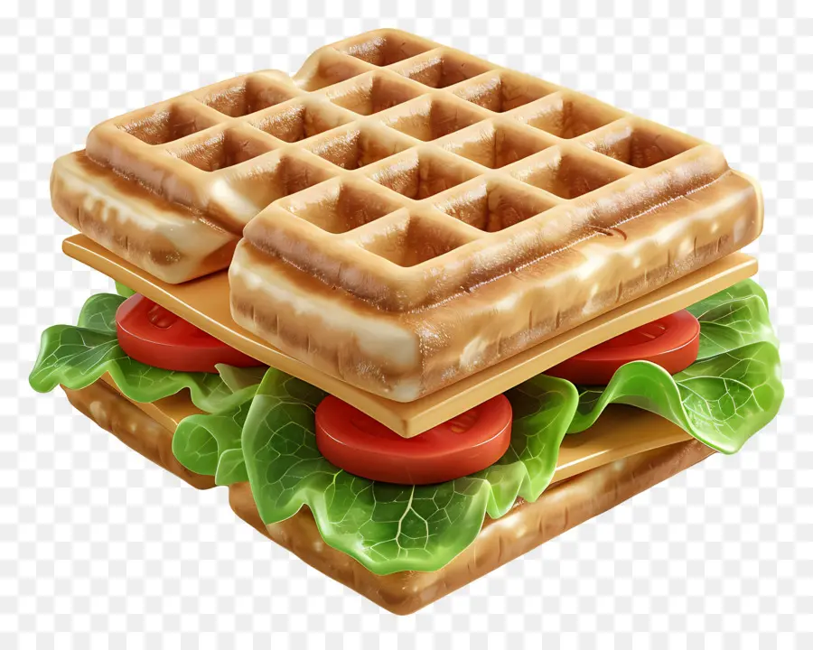 Sanduíche De Waffle，Waffle PNG