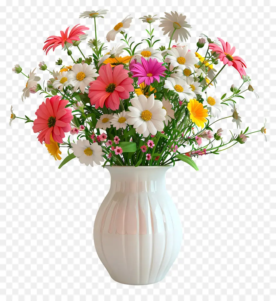 Flores Em Vaso，Buquê De Flores Coloridas PNG