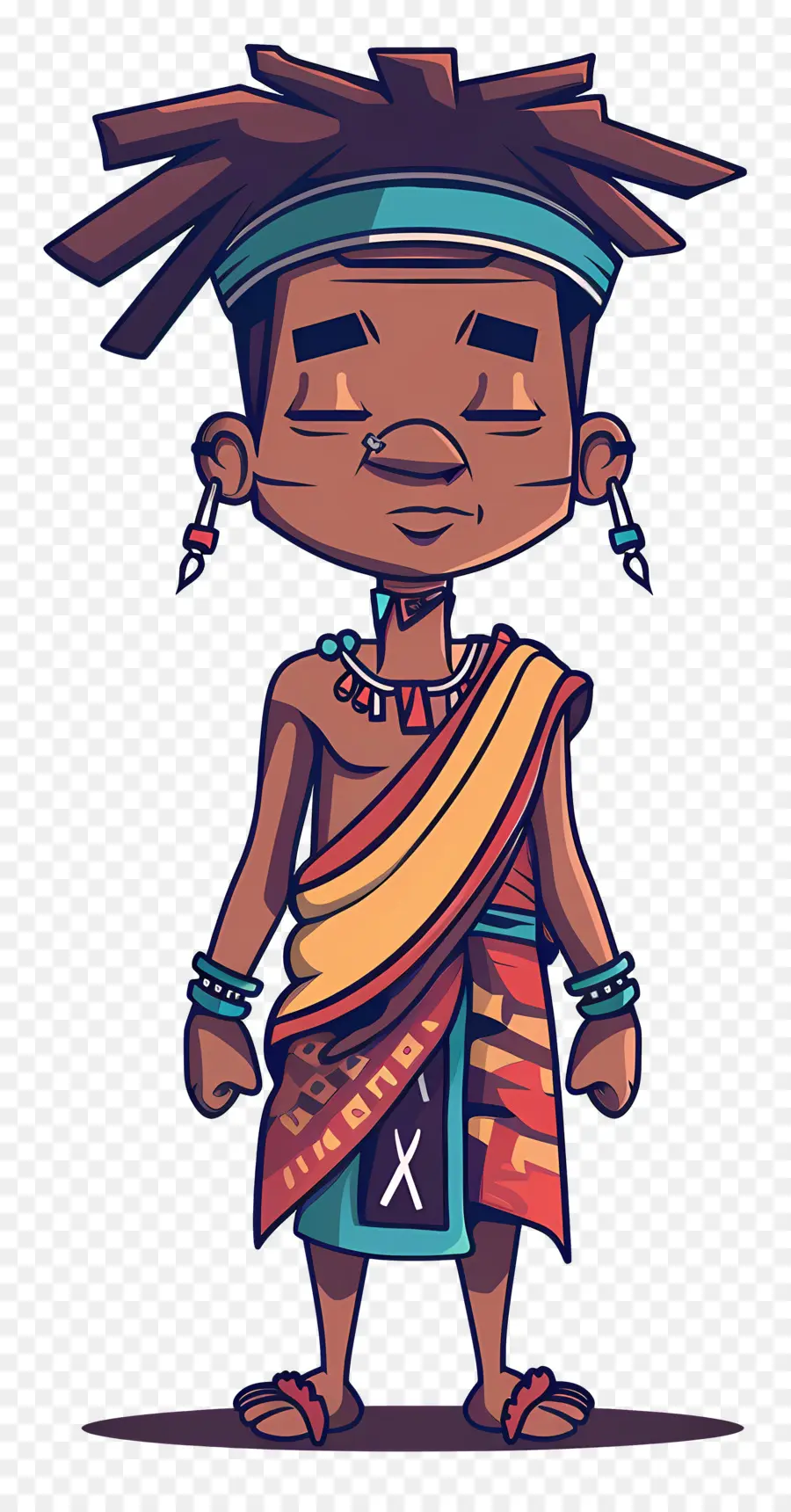 Guerreiro Tribal，Personagem De Traje Tradicional PNG