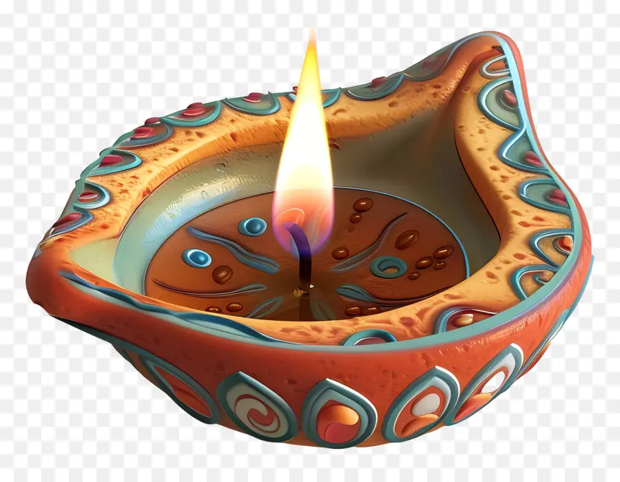 Diwali Diya，Lâmpada De óleo Acesa PNG