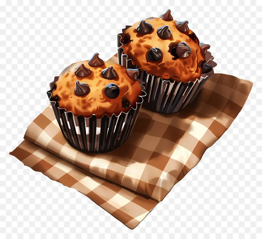 Muffins De Chocolate，Cozido PNG