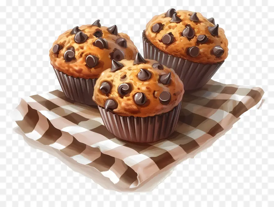 Muffins De Chocolate，Cozido PNG