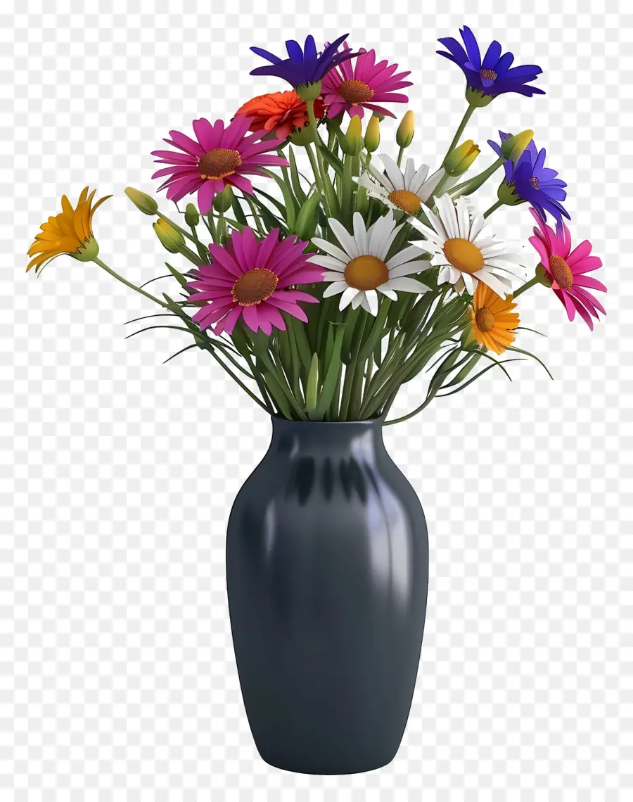 Flores Em Vaso，Buquê De Flores Coloridas PNG