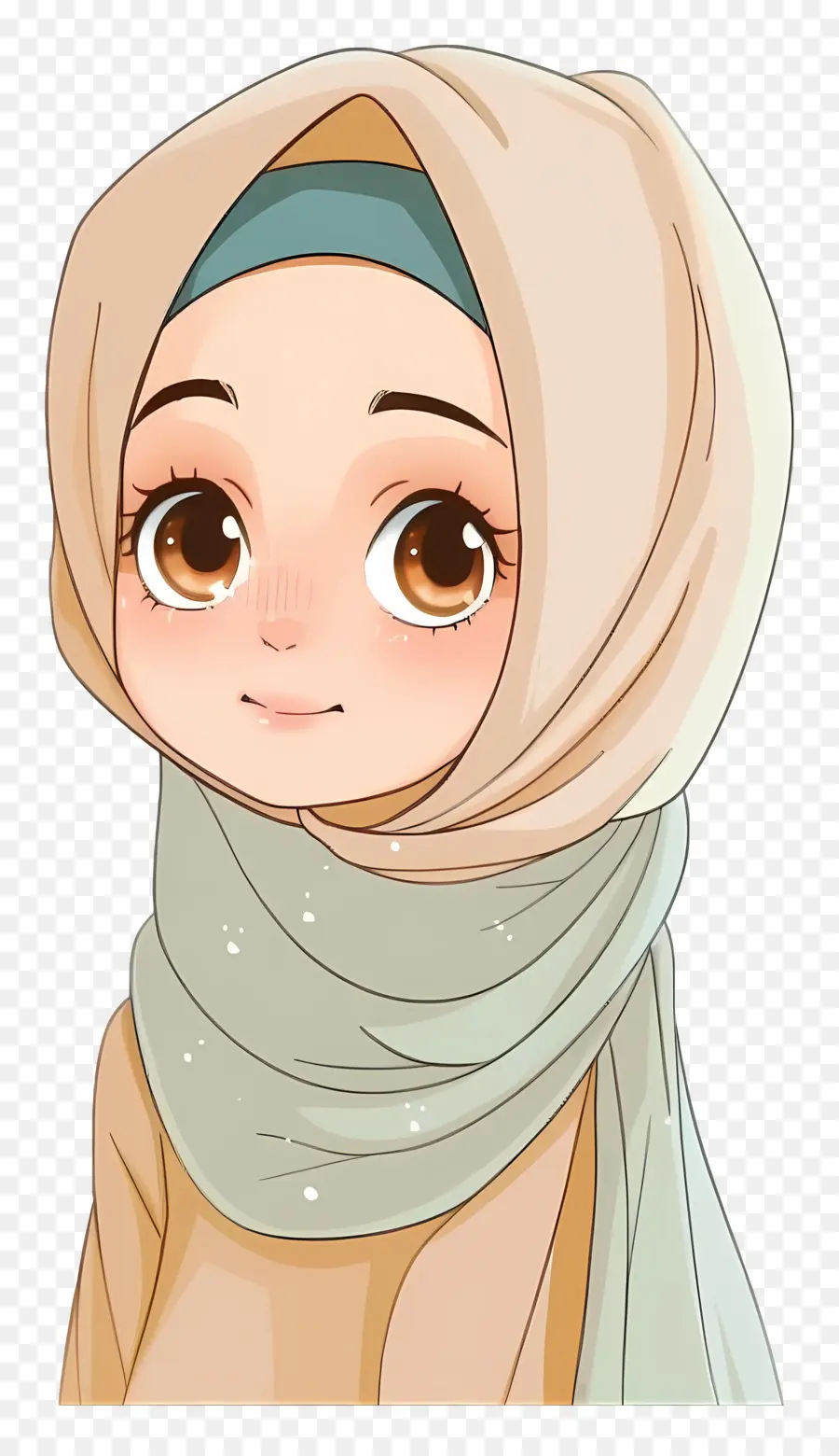 Menina Hijab Dos Desenhos Animados，Garota Em Hijab PNG