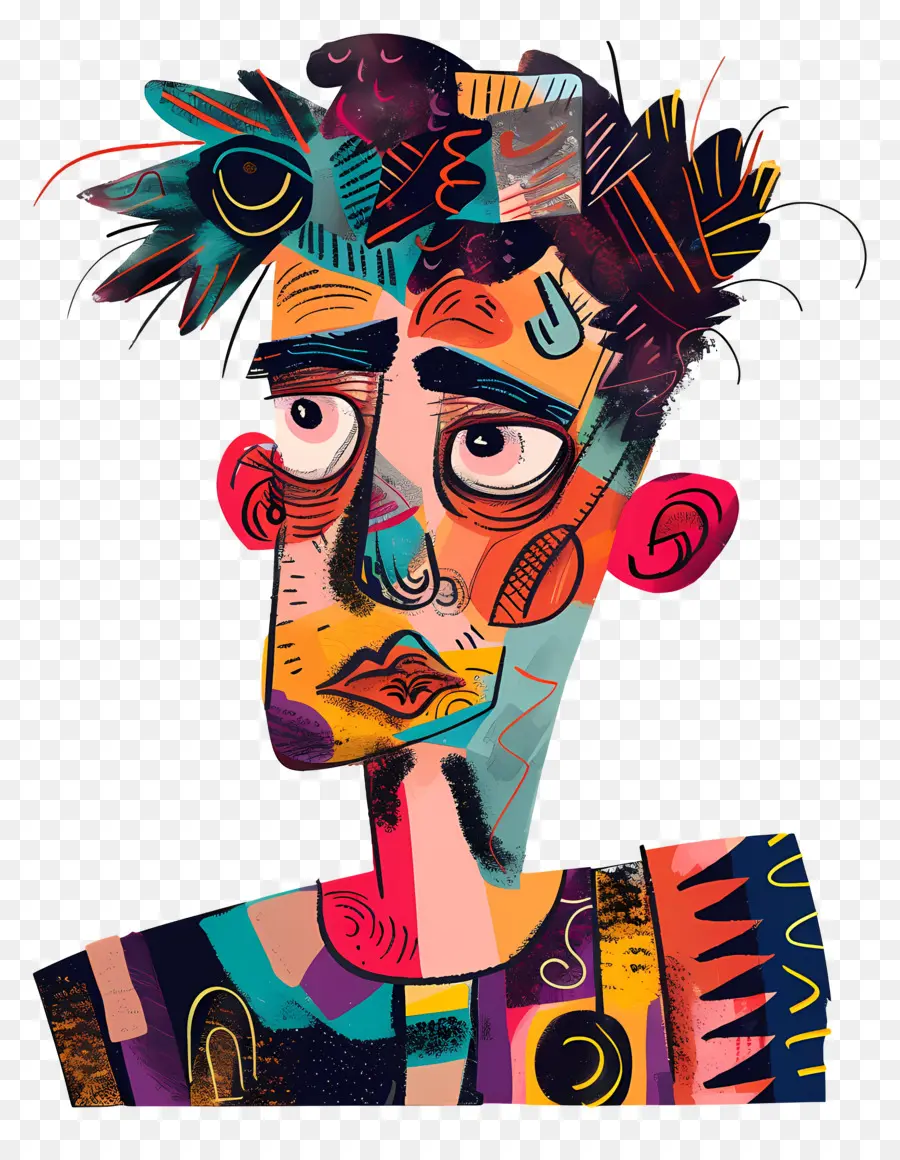 Homem Triste，Retrato Abstrato PNG