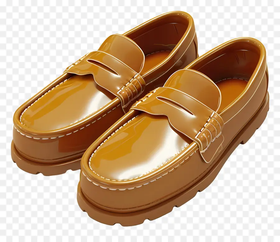 Mocassins，Mocassins Marrons PNG