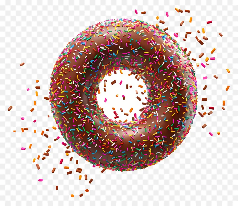 Donut Polvilhado De Chocolate，Rosquinha De Chocolate PNG