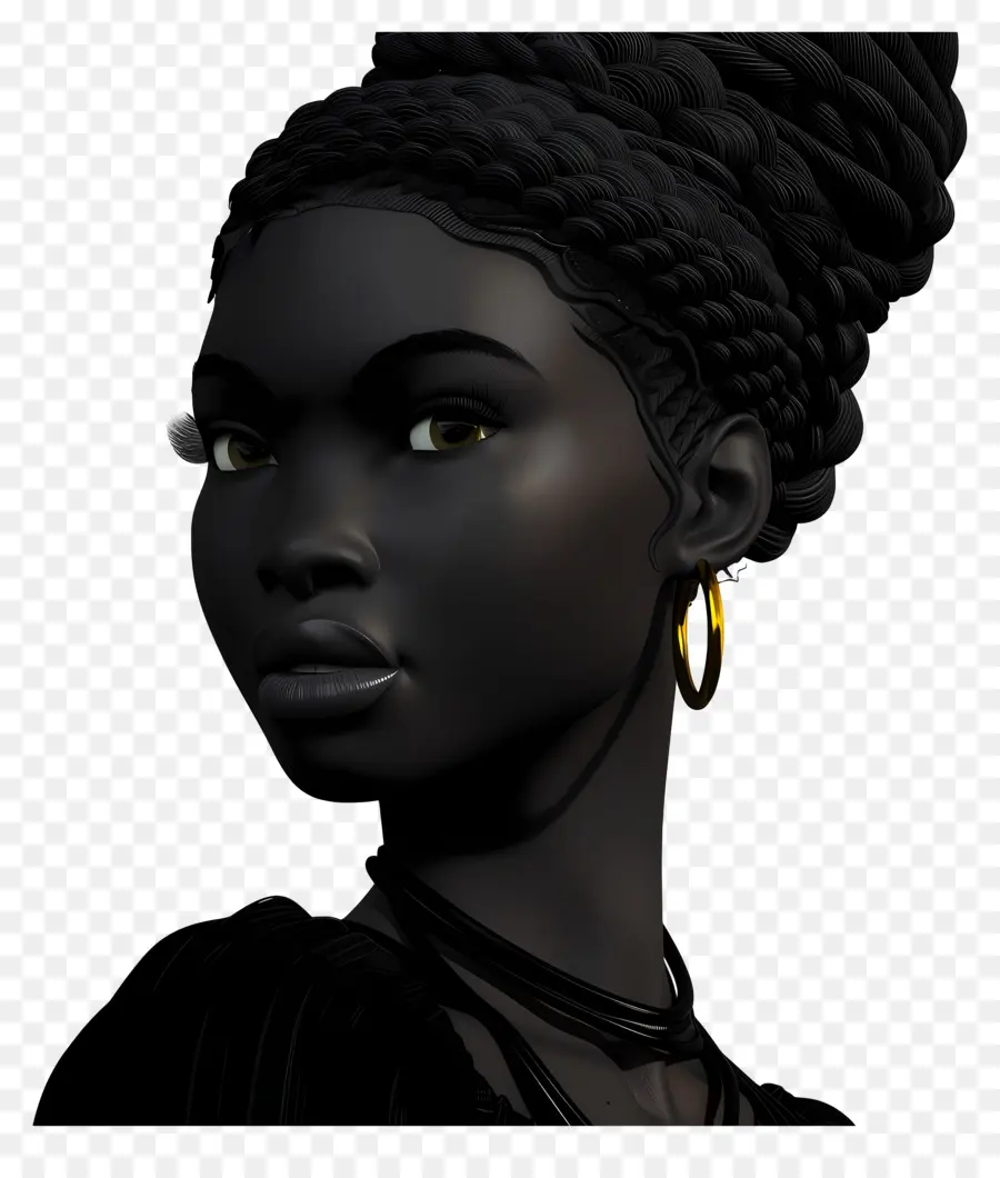 Mulher Negra，Mulher Com Brincos PNG