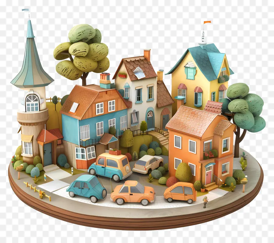 Cidade Pequena，Casas Em Miniatura PNG