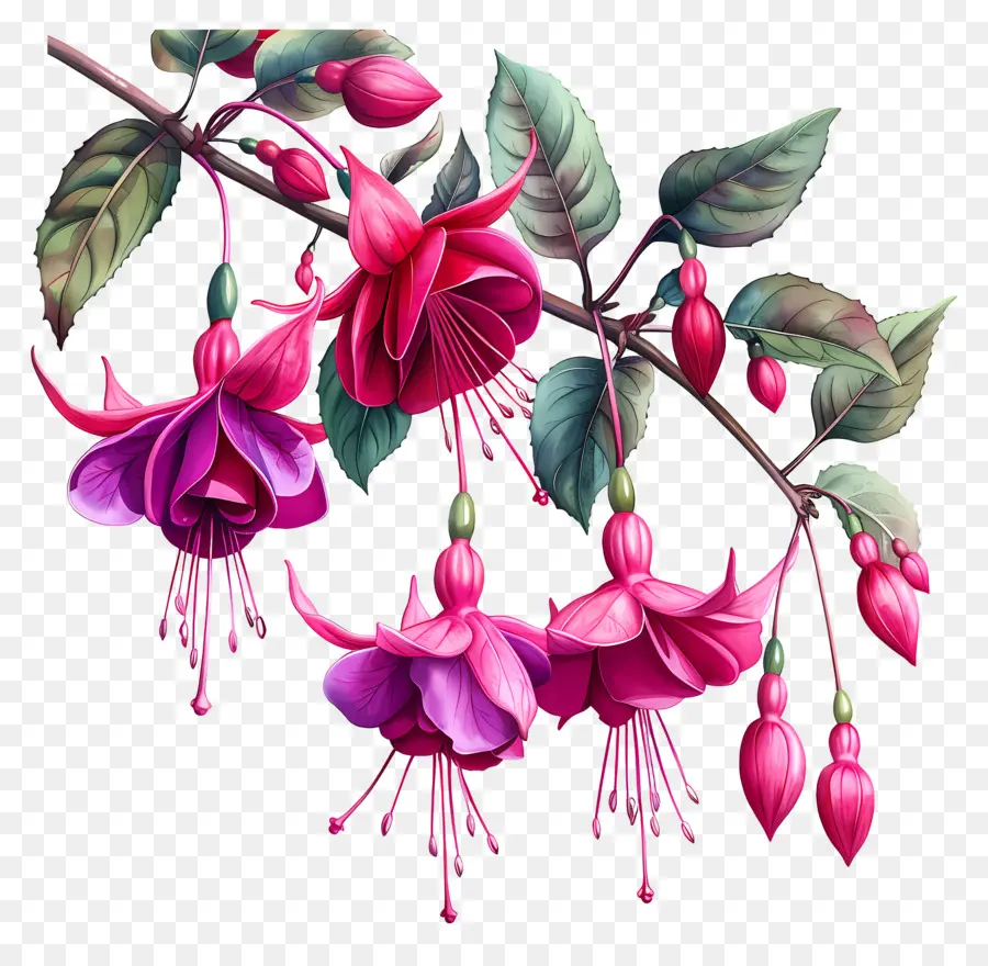 Flores Fúcsia，Flores Cor De Rosa PNG