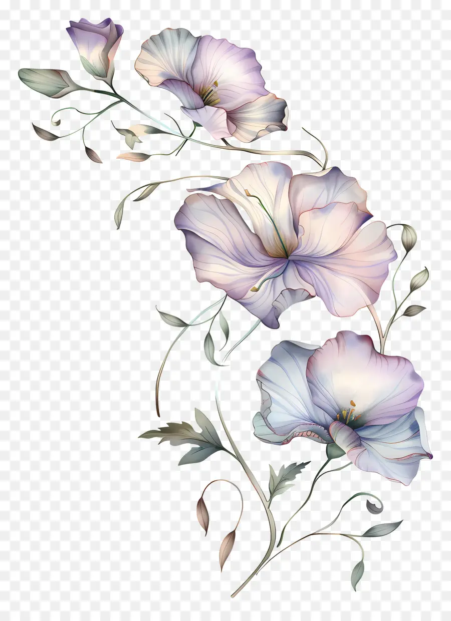 Flores Pastel，Desenho Floral PNG