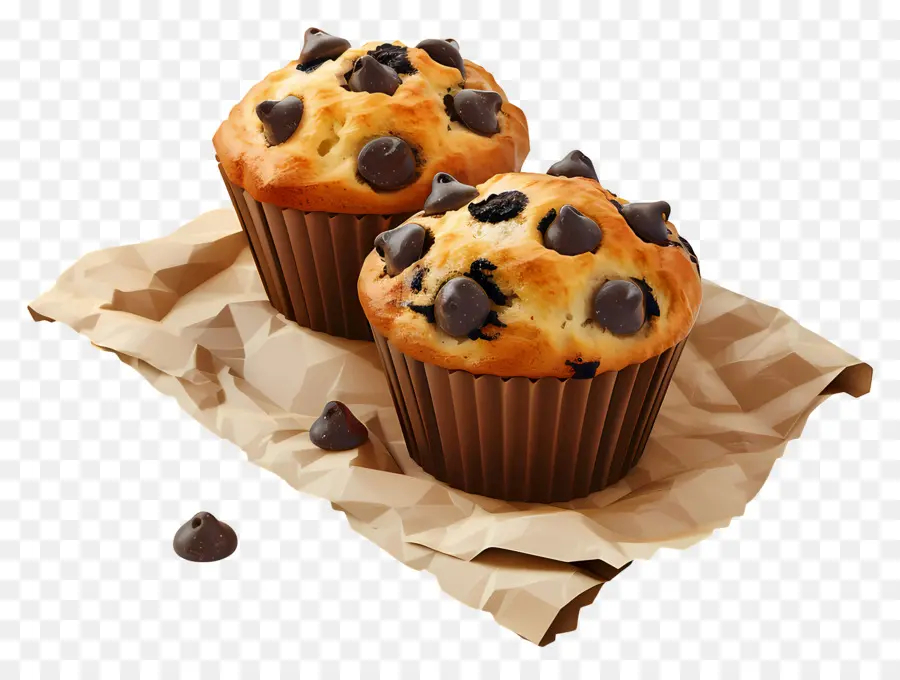 Muffins De Chocolate，Cozido PNG