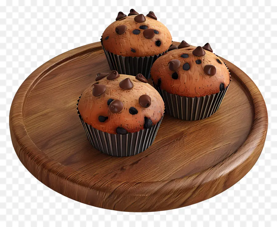 Muffins De Chocolate，Sobremesa PNG