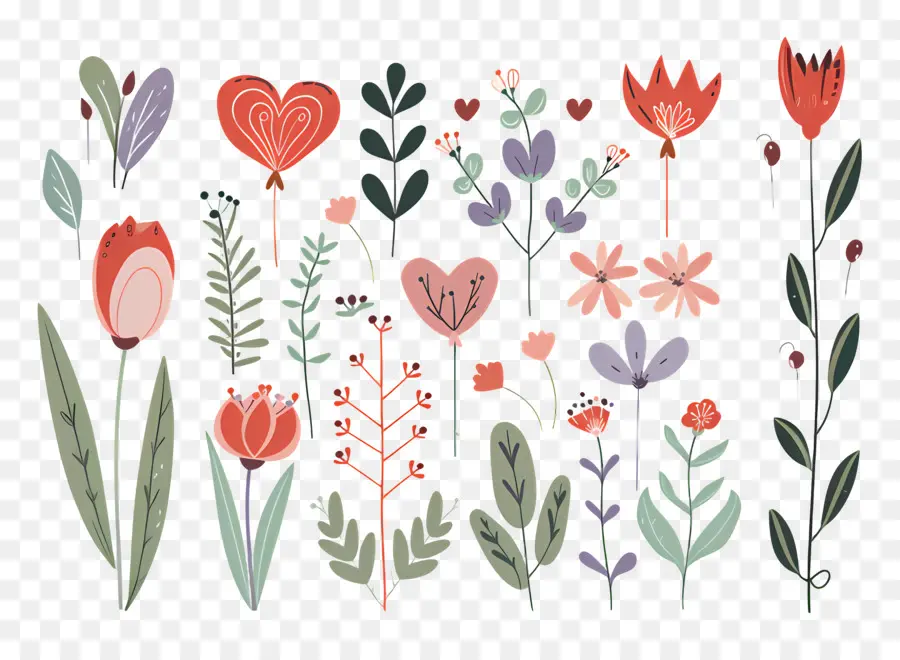 Flores E Plantas，Ilustrações Florais PNG