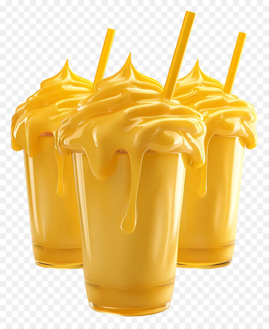 Smoothies De Manga，Milk Shakes Amarelos PNG