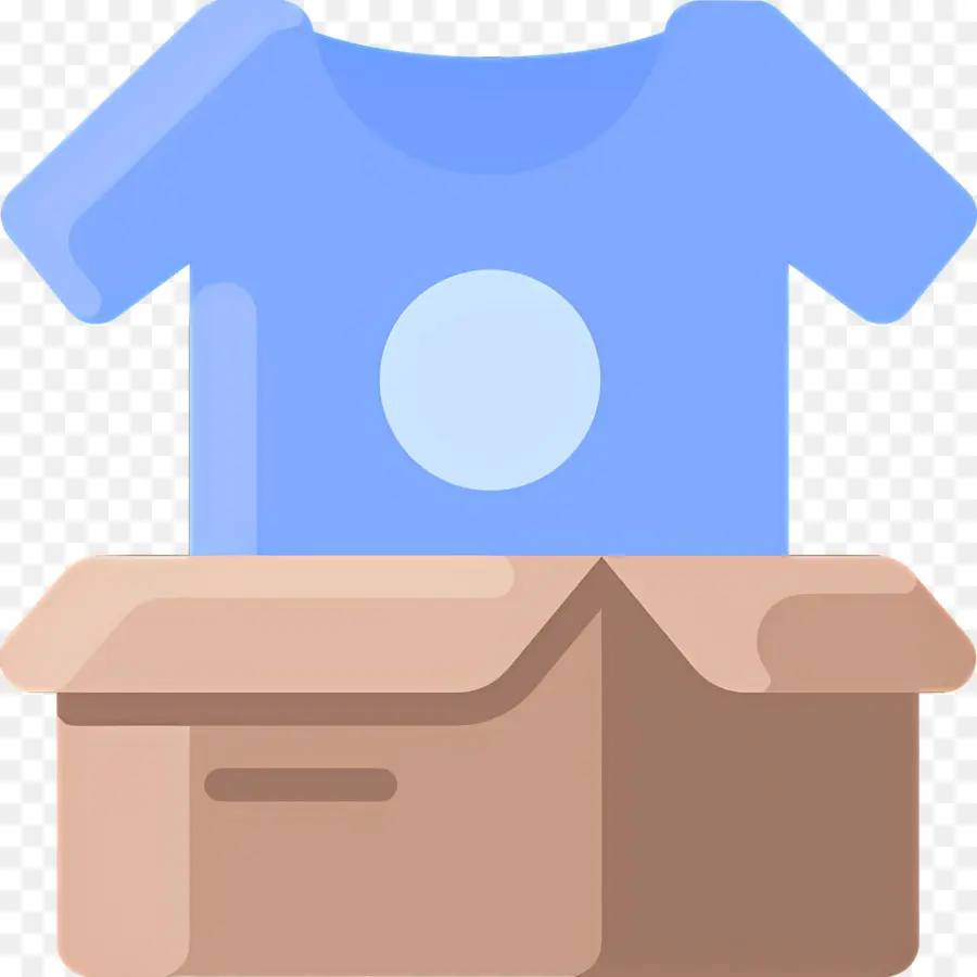 Caixa De Roupas，Camiseta Na Caixa PNG