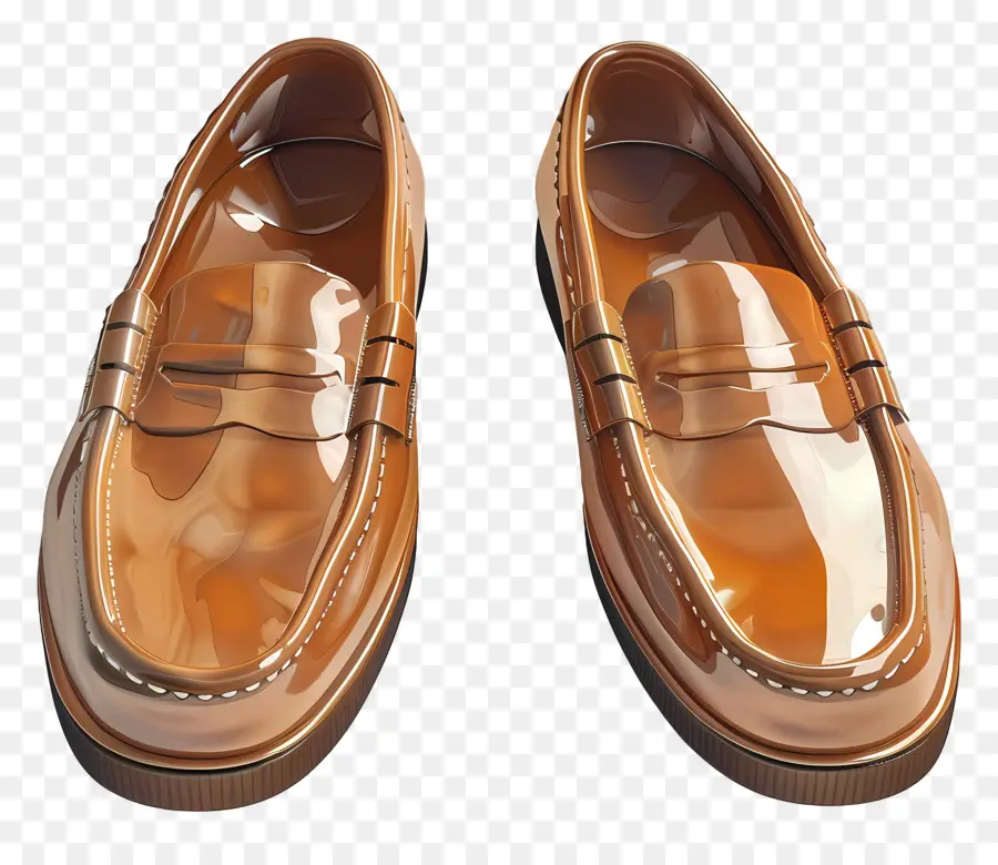 Mocassins，Sapatos Marrons PNG