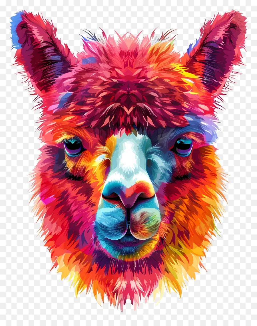 Cara De Alpaca，Lhama Colorida PNG