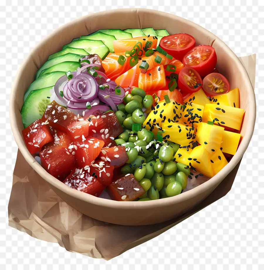 Poké Tigela，Salada PNG