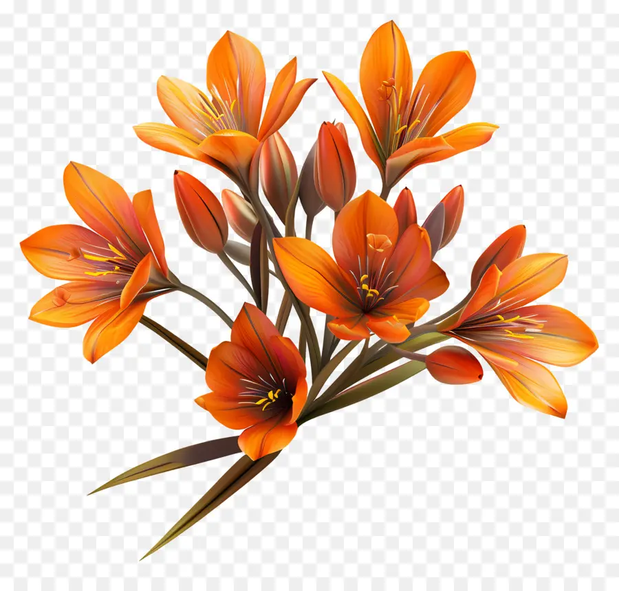 Flores De Açafrão，Flores Laranja PNG