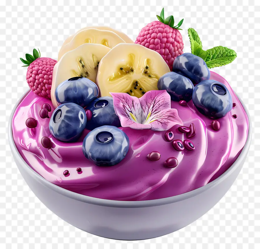 Tigela De Açaí，Tigela De Smoothie Rosa PNG