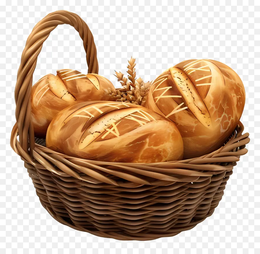 Pães Na Cesta，Cesta De Pão PNG