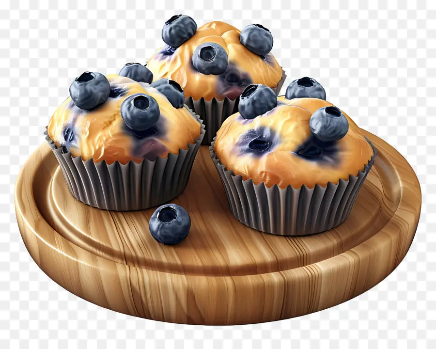 Muffins De Mirtilo，Cozido PNG