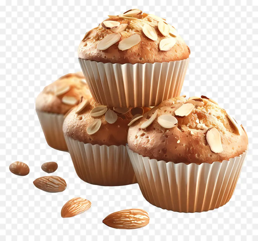 Muffins De Amêndoa，Cozido PNG