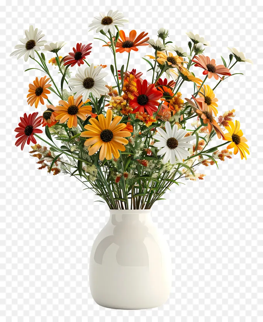 Flores Em Vaso，Buquê De Flores Coloridas PNG