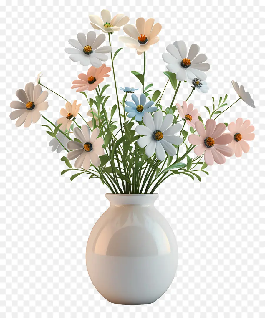 Flores Em Vaso，Buquê De Flores Coloridas PNG