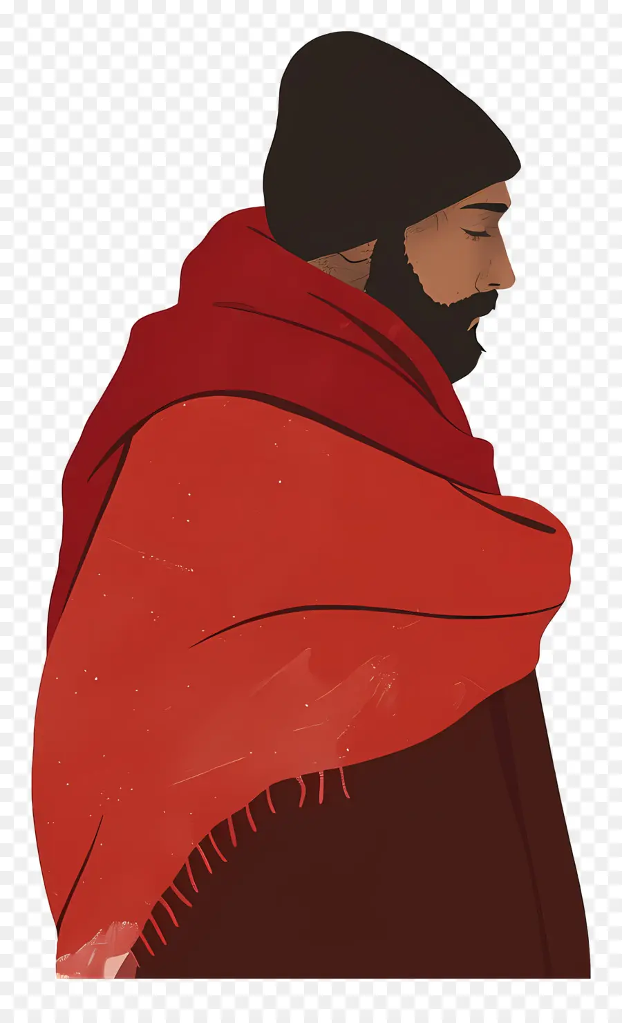 Homem Inverno，Pessoa Com Lenço Vermelho PNG